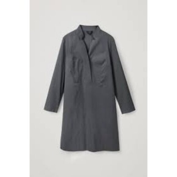 COS Grey Lapel Neck Dress, Size 6 - Picture 2 of 6